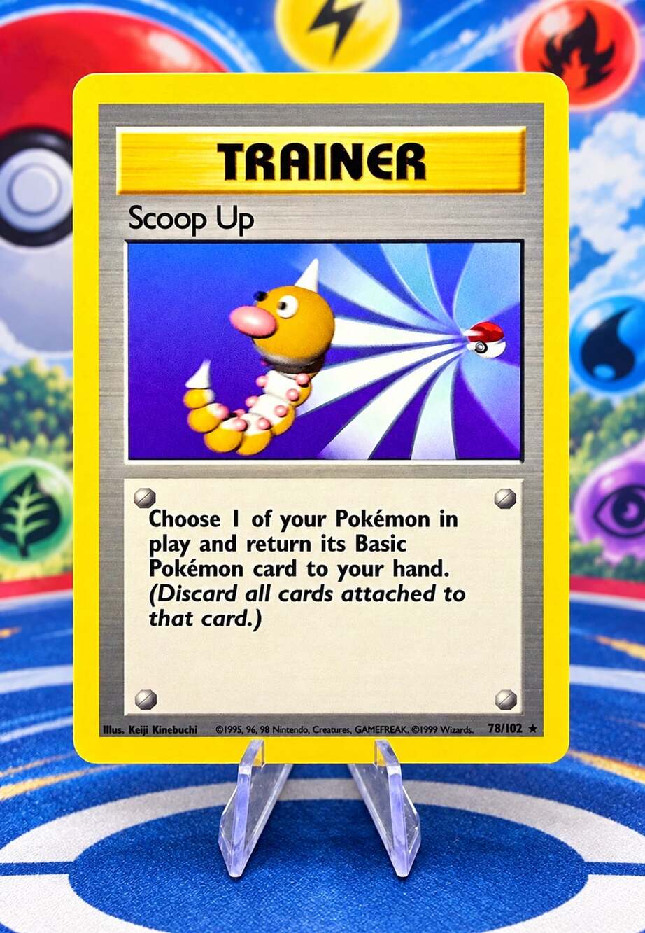 Pokemon Scoop Up Base Set Trainer Card 78/102 Rare 1999 SHADOWLESS VINTAGE MINT